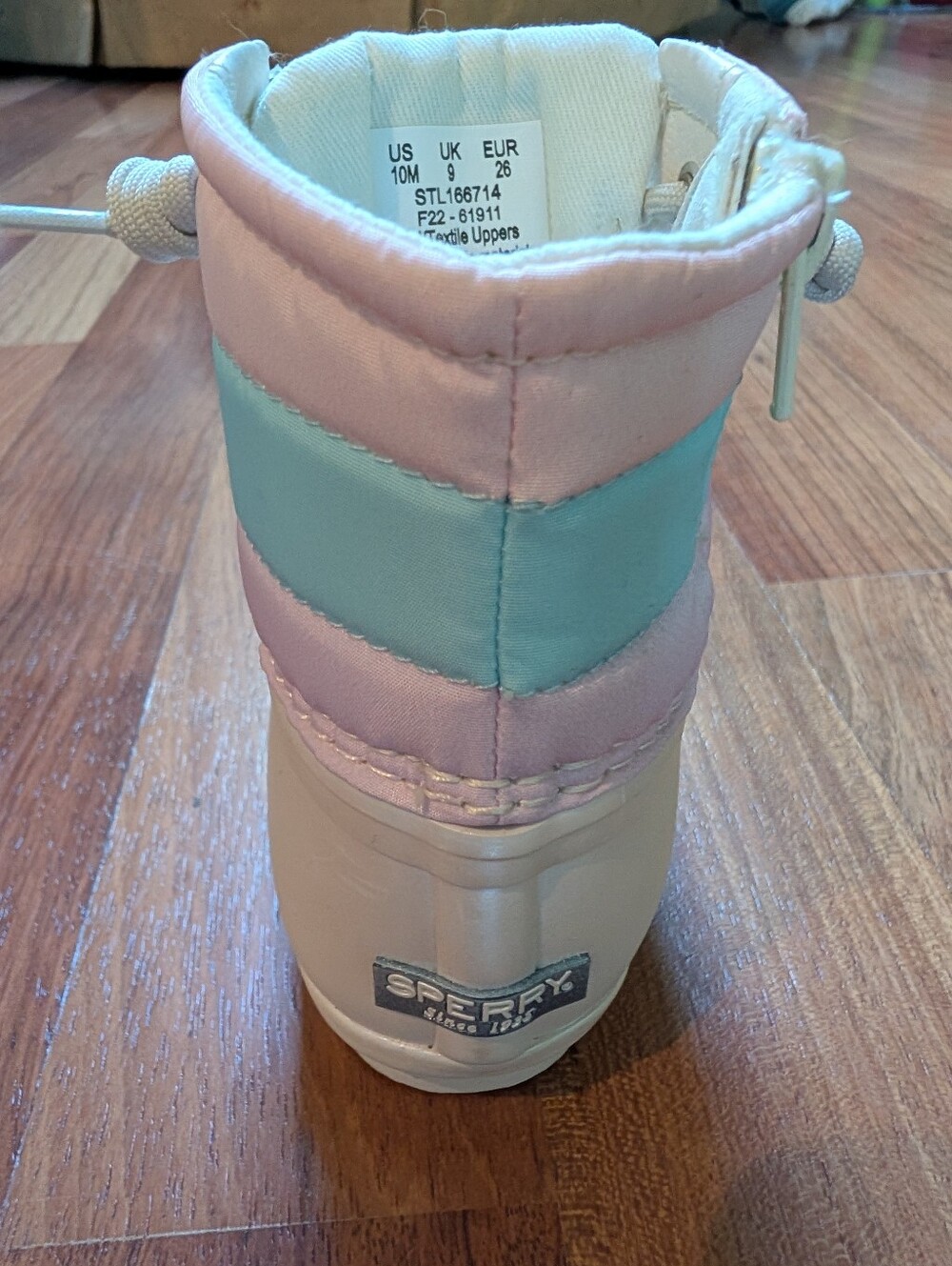 Sperry Kids Rain Boots Pink Blue Colorblock Waterproof Size 10 New In Box - Picture 6 of 9